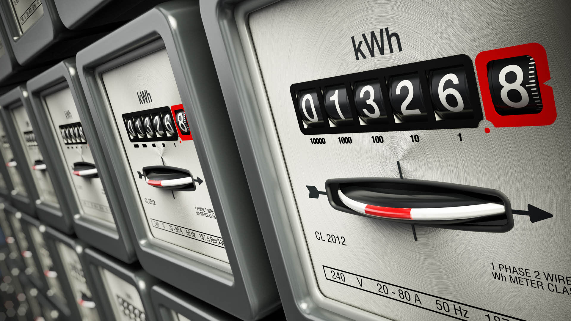 Stock image of utility meters