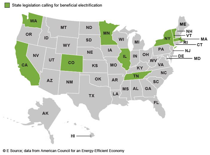 This is a map of the US with Washington, California, Colorado, Minnesota, Illinois, Tennessee, New York, Vermont, and Massachusetts highlighted.