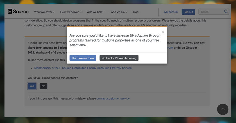 screenshot of warning screen that will pop up on your computer screen when you press yes to access content. It is confirming whether or not you wish to proceed and wants you to press &rsquo;yes&rsquo; or &rsquo;no&rsquo; to continue or end the transaction.
