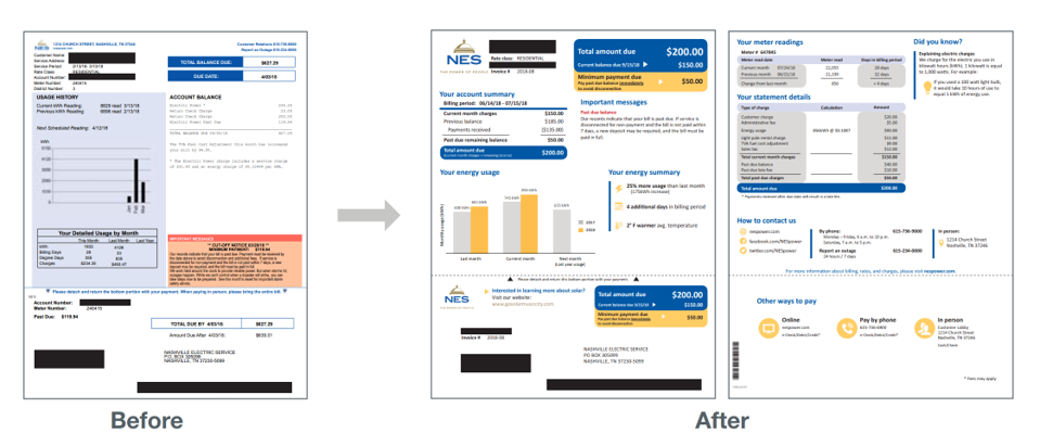 The before and after of NES's bill redesign